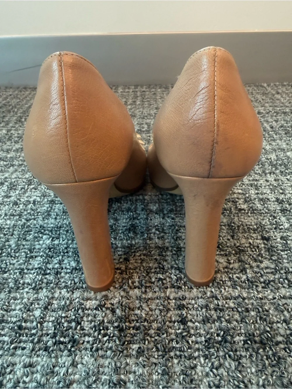Kate Spade “Zaria” leather beige heels